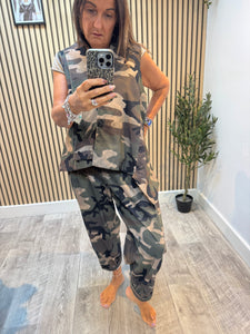 ID Needlecord Camo Trouser /Waistcoat Set
