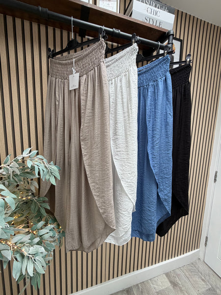 Crinkle Split Leg Trousers