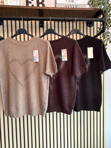 Embellished Heart Soft Knit Jumper