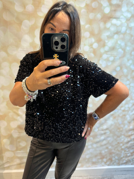 Velour / Sequin Boxy Top