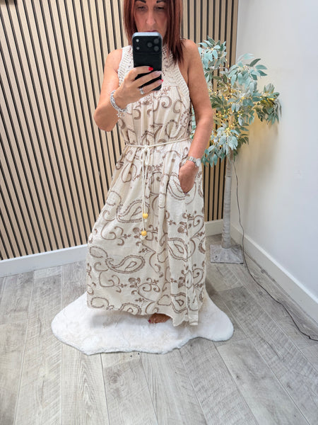 Studio Applique Paisley Maxi Dress