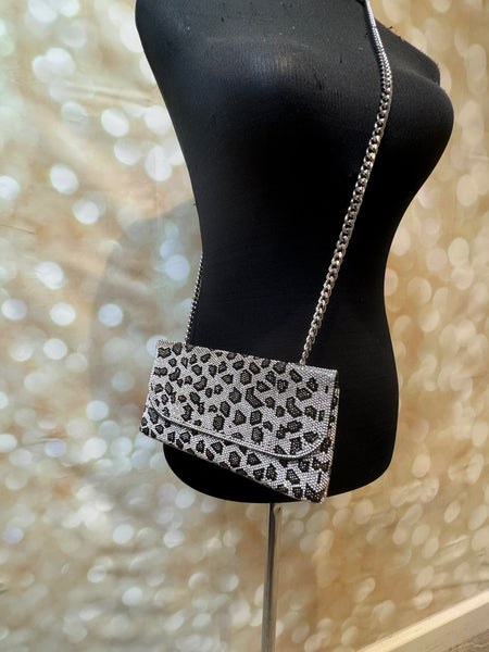 Studio Leopard Diamante Clutch Bags