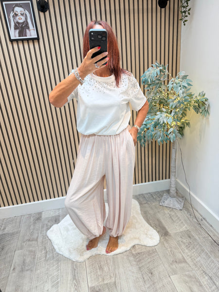Shimmer Cuffed Balloon Leg Trouser