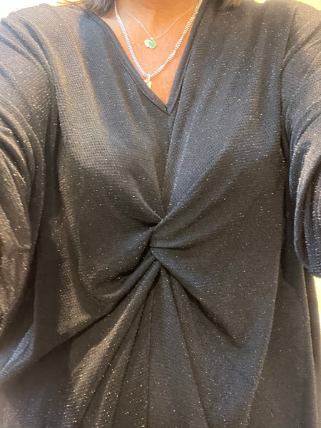 Glitter Twist Front Sparkle Dress