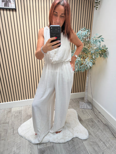 Crochet back Palazzo Jumpsuit