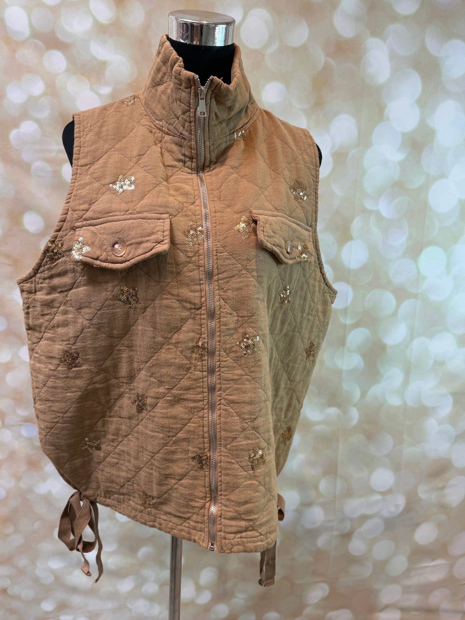 Sequin Star  Quilted Gilet