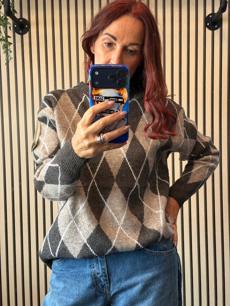 Argyle  soft knit jumper