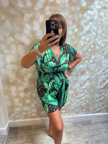 Silky / Stretchy V Front  Playsuit