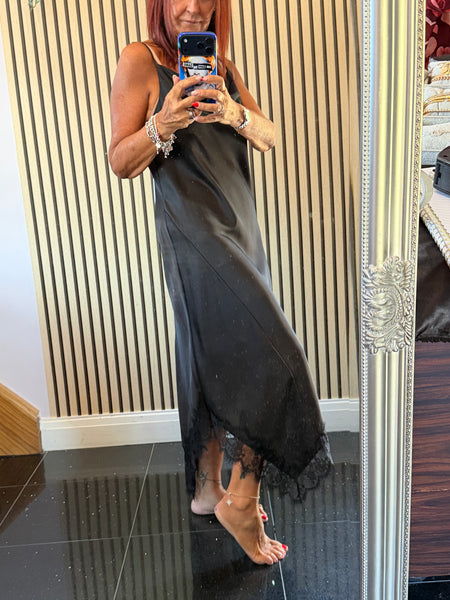 Studio Silky longline Dress with Lace trim