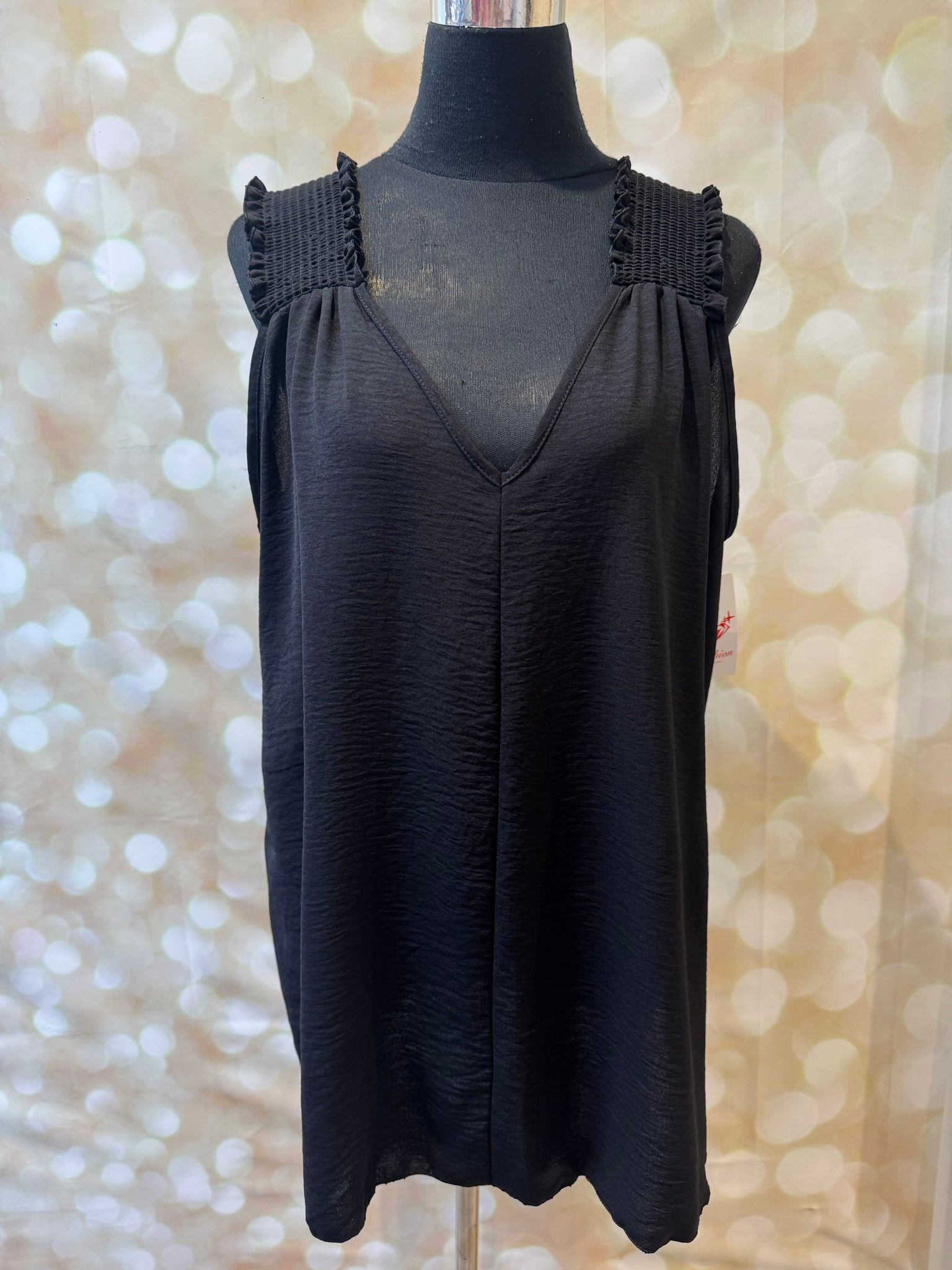 Shirred Shoulder Swing Vest