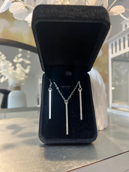 Bar necklace / earrings set