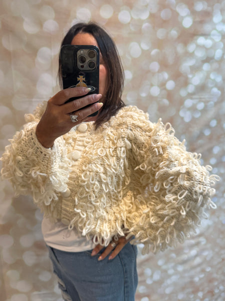 Loopy Cropped  Cardigan
