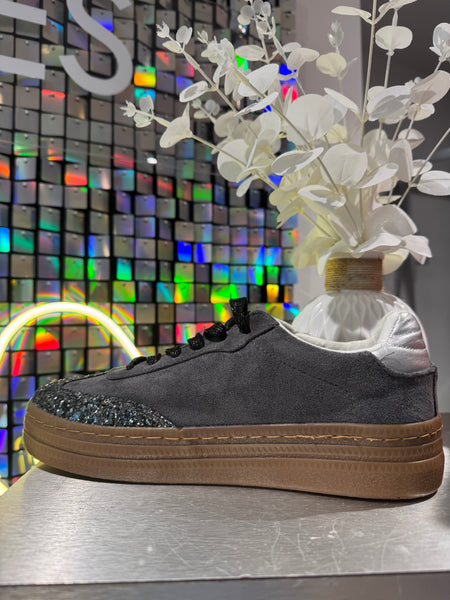 Chunky Sole Glitter Toe Trainer