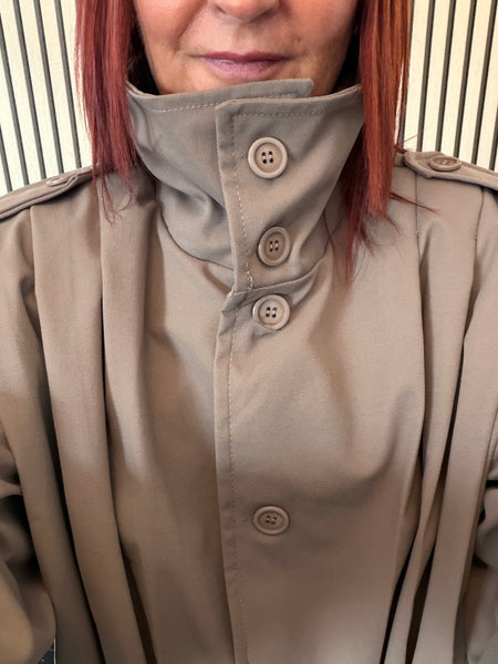 Pleated Funnel neck Bomber Jacket