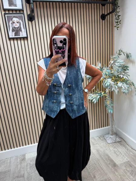 Zeta Otto Denim Military Waistcoat