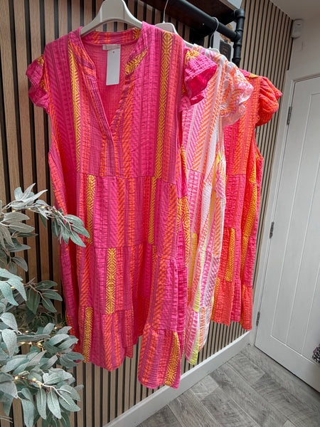 Aztec Print Tiered  Dress