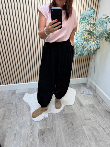 Shimmer Cuffed Balloon Leg Trouser