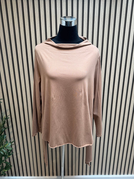 Slash Neck Overlay Jersey Top