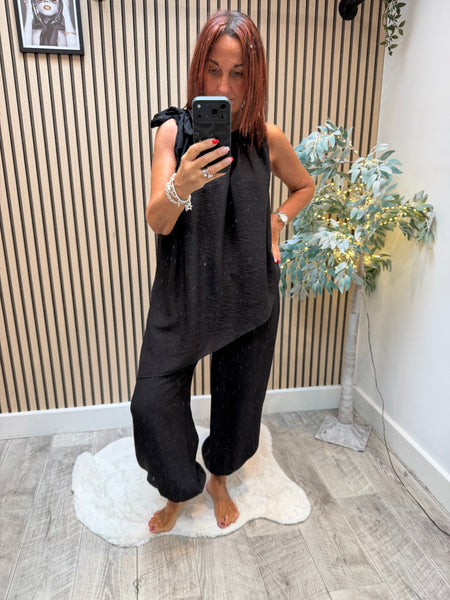 Asymetric Top with Cuffed  trousers