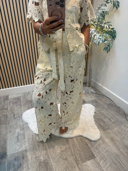 Lace 2 Piece Palazzo Trouser / Blouse  set