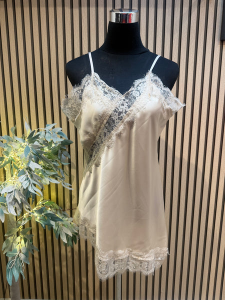 Studio Silky Cami Top with lace trim