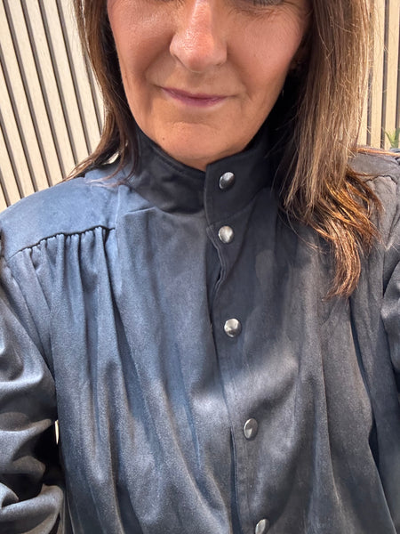 Pintuck Bubble Hem  Bomber  jacket