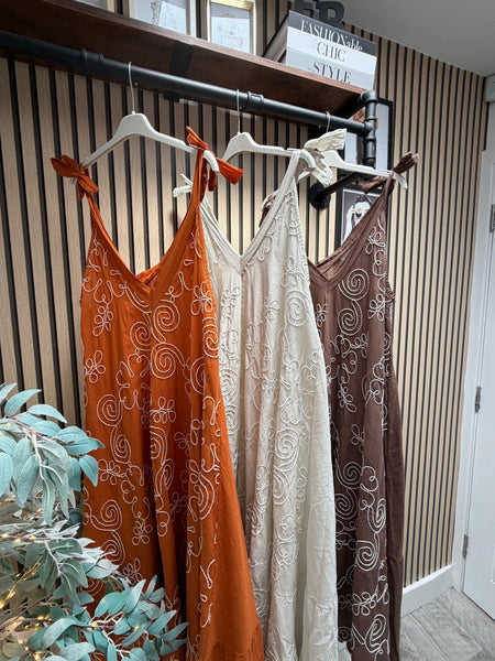 V Front Appliqué  Maxi Dress