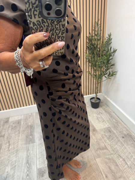 Spotted High Neck Scuba Dress