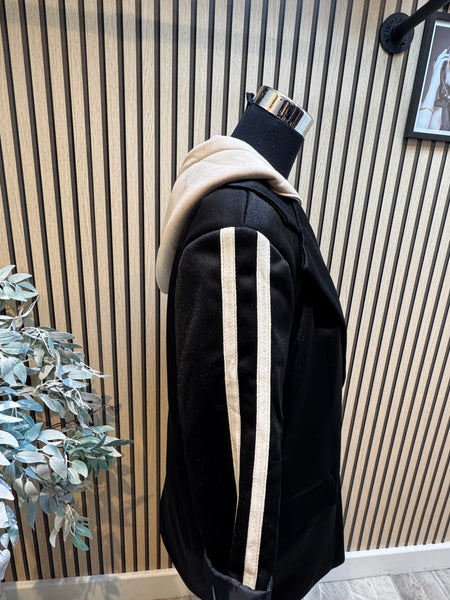 Zeta Otto Sparkle Hooded Long Sleeve Blazer
