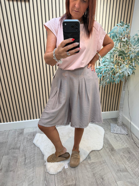 Silky Pleated front Culottes/Shorts