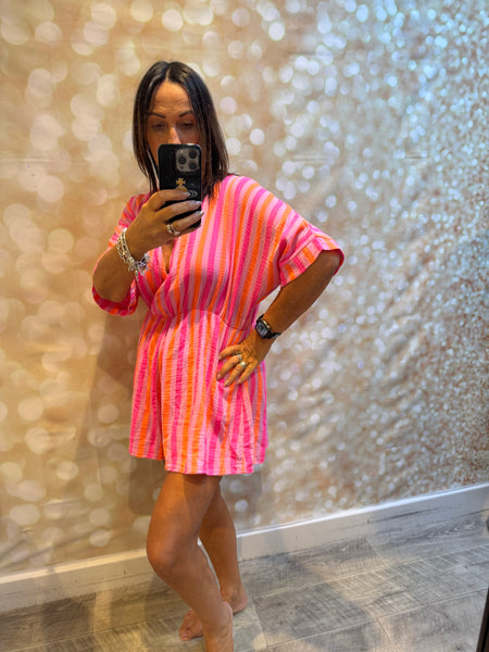 Neon wrap over playsuit
