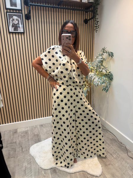 Polka Dot 2 Piece Palazzo Trouser / Top set