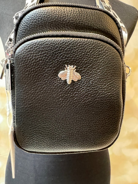 Across body Bee Bag with leopard Strap