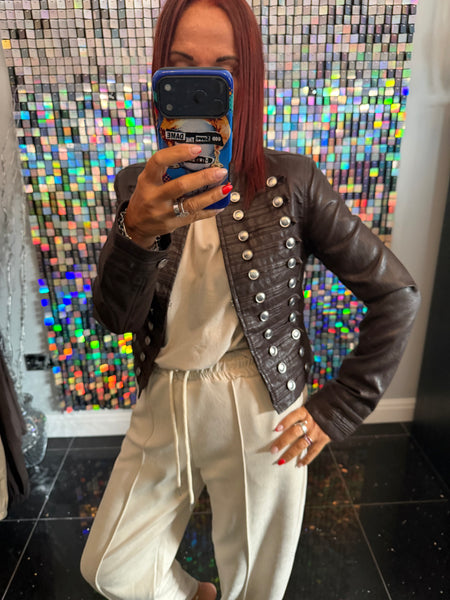 Pleather Military Jacket