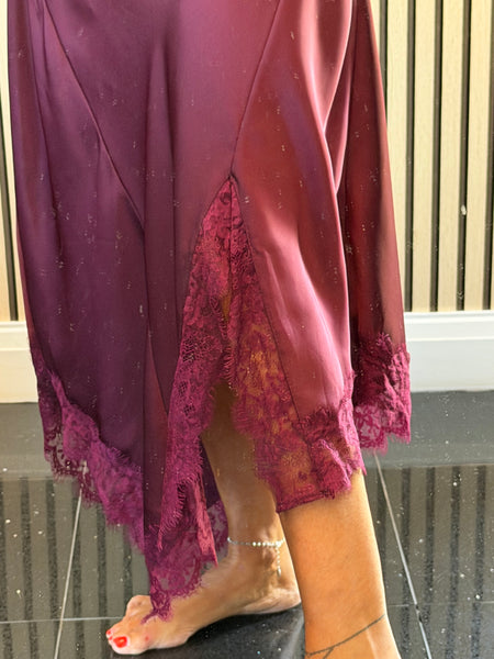 Studio Silky longline Dress with Lace trim