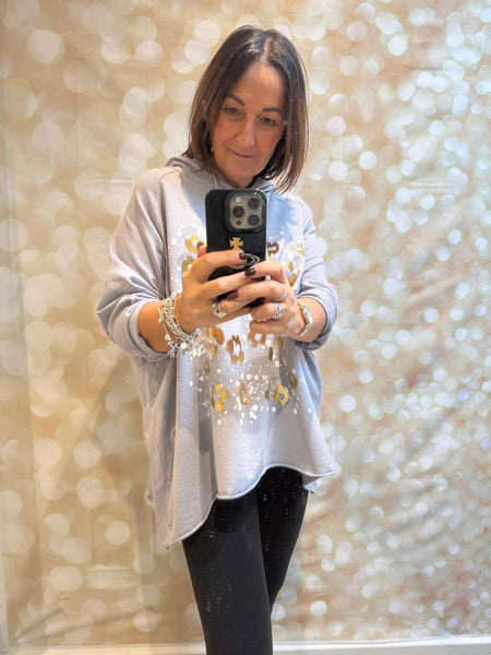 Leopard Splash Hooded Sweatshirt