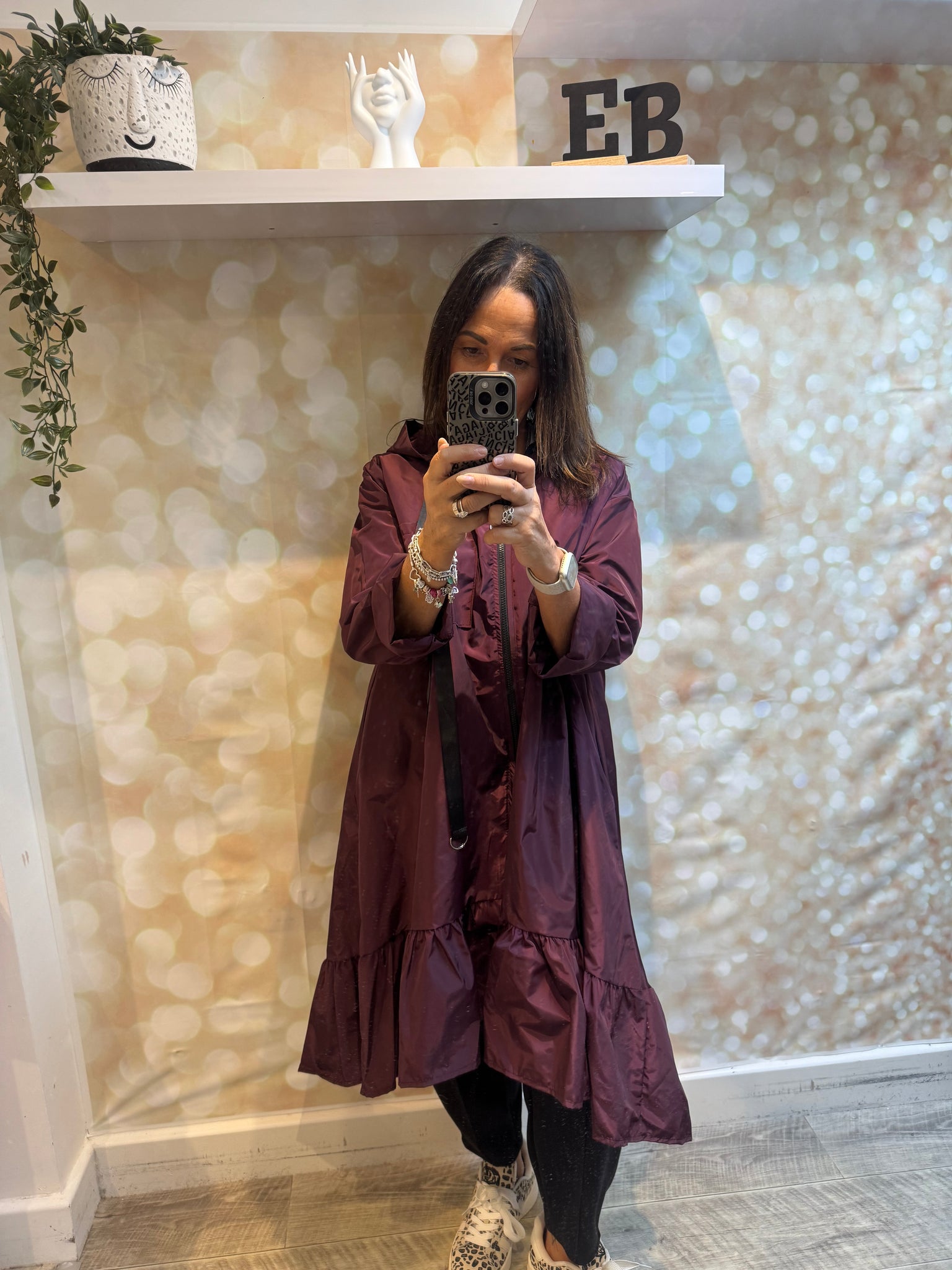 Frill hem Hooded Mac