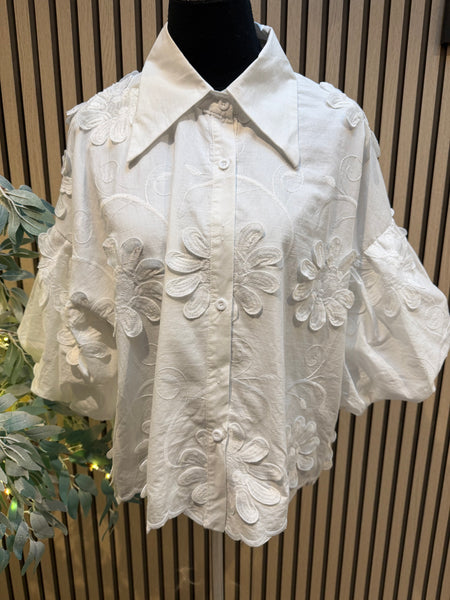 Puff sleeve floral blouse