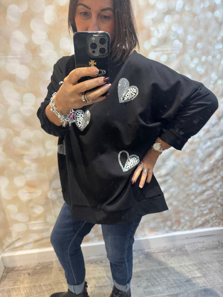 Embellished Heart Sweatshirt