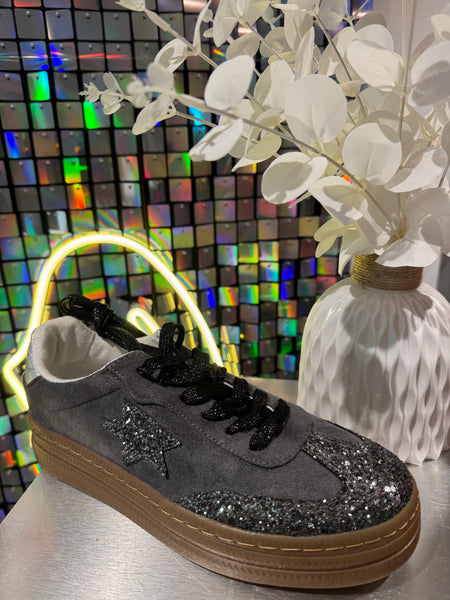 Chunky Sole Glitter Toe Trainer