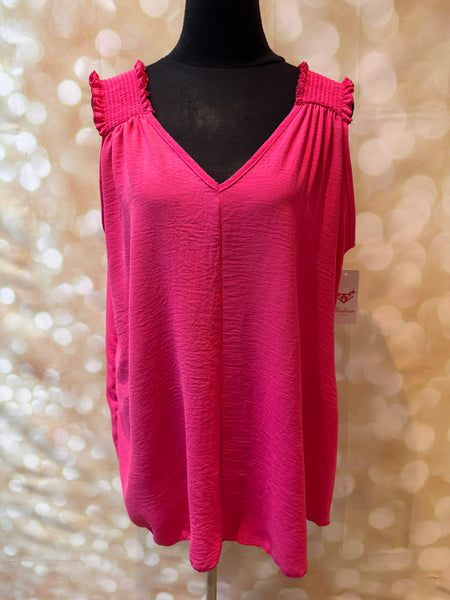 Shirred Shoulder Swing Vest