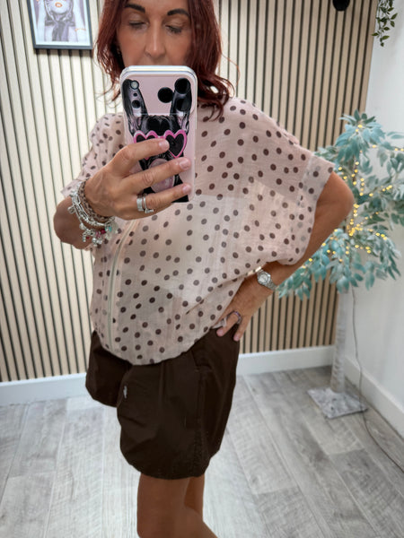 Silky Bomber Jacket with short sleeves