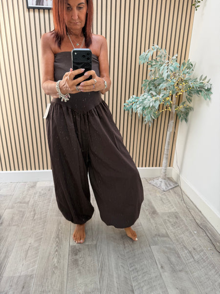 Bandeau  Ribbed Top Hareem Jumpsuit