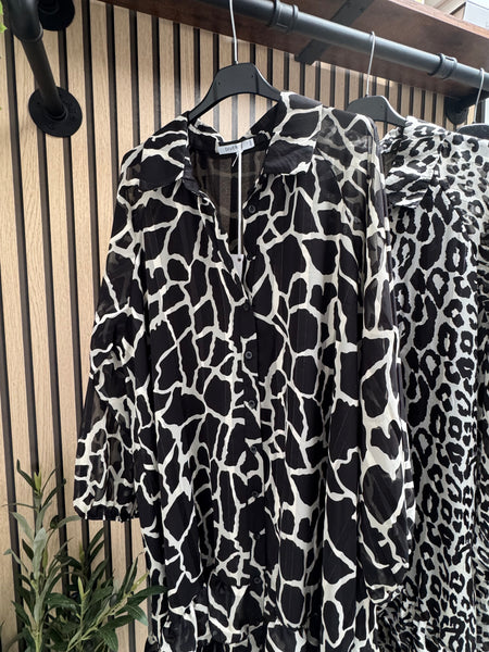 Studio Animal print dress with frill hem