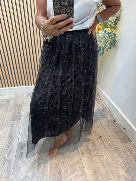Tulle Printed Maxi Skirt