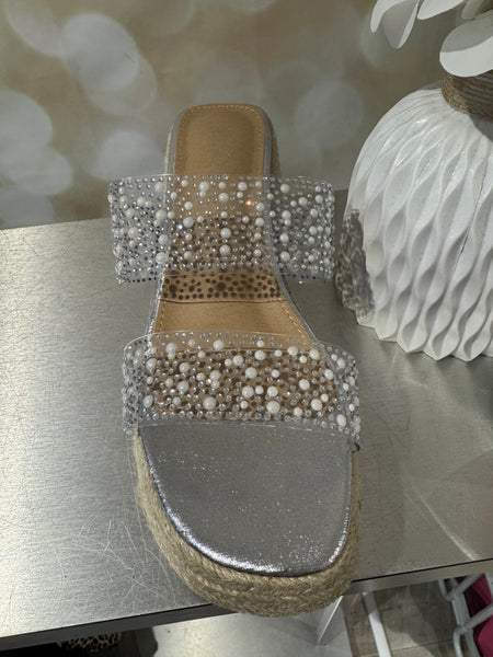 Wedge Diamante Strap Sandal