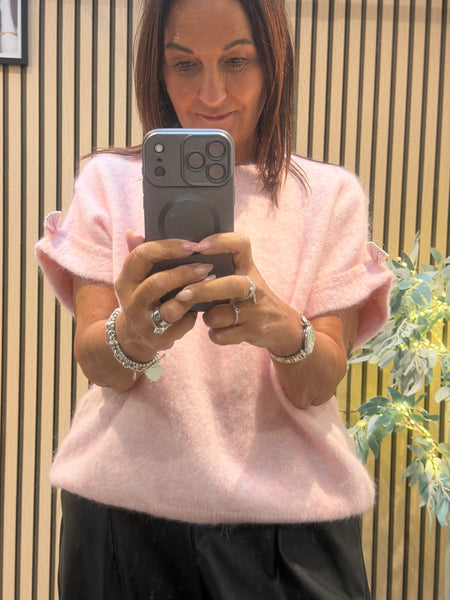 Soft Knit Boxy Jumper with Bow Sleeve