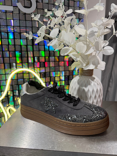Chunky Sole Glitter Toe Trainer