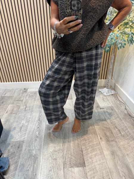 Tartan Wool Mix Cocoon Trousers