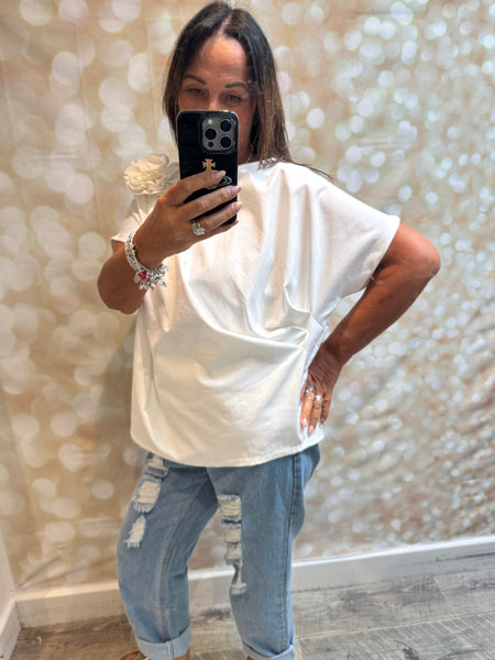 Scuba Drape Corsage Top